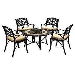 Suntime Mosaic Firepit Outdoor Dining Set